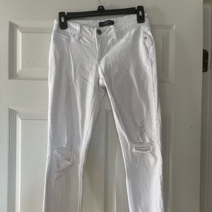 Ripped white skinny jeans
